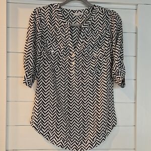 Black and White Chevron Women's Top